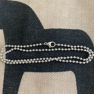 Tiffany sterling silver bead chain 16 inches